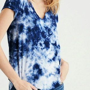 Soft and Sexy v-neck tee- blue tye dye!